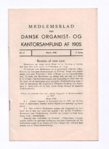 Deckblatt der Mitgliederzeitschrift für dänische Organisten