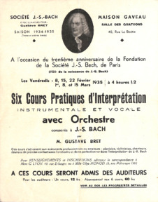 Handzettel Musikveranstaltungen von Gustave Bret