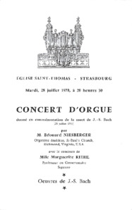 Programm für Orgelkonzert zu Ehren J.S. Bachs