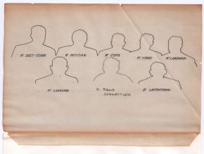 Avet-Foray, Petithan, Cops,Yung, Landrain, Henri Lemaire, Albert Schweitzer, Léon Lafontaine beim Albert-Schweitzer-Komitee von Belgien in Brüssel (1959)