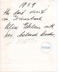 Albert Schweitzer und Alice Ehlers in Gunsbach im jahr 1959
