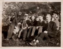 Fritz Kampmannm, Fritz Buch, Otto Lautenburg, Albert Schweitzer, Emil Müller & Emmy Hopf in Gunsbach
