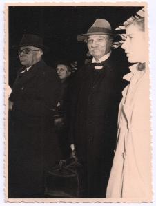 Paul Schweizer, Marie Woytt-Secretan und Albert Schweitzer - Abfahrt vom Bahnhof Colmar.