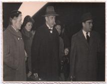 Marie Woytt-Secretan, Elisabeth Woytt, Albert Schweizer, Albert Ehretsmann und Leon Ehretsmann - Abfahrt vom Bahnhof Colmar.