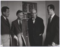 Besuch des CIBA-Labors in Basel - Dr. Albert Wettstein, Dr. H. Baur., Albert Schweitzer und Dr. Peter Speiser