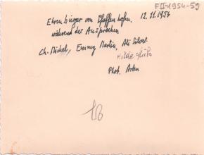 Ernennung Albert Schweitzers zum Ehrenbürger von Pfaffenhofen mit Charles Michel, Emmy Martin und Ali Silver