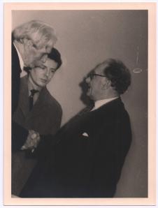 Walter De Keyser und Albert Schweitzer bei der Verleihung des Lemaire-Preises in Brüssel (1959)
