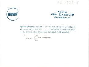 Albert Schweitzer, Gunsbach 1955