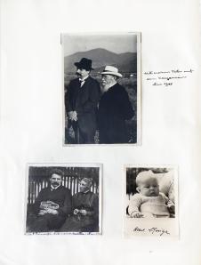 A. Schweitzer als Baby und mit seinen Eltern