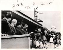 V. M. Molotow, Georgi Malenkow, Nikolai Bulganin und Nikita Chruschtschow